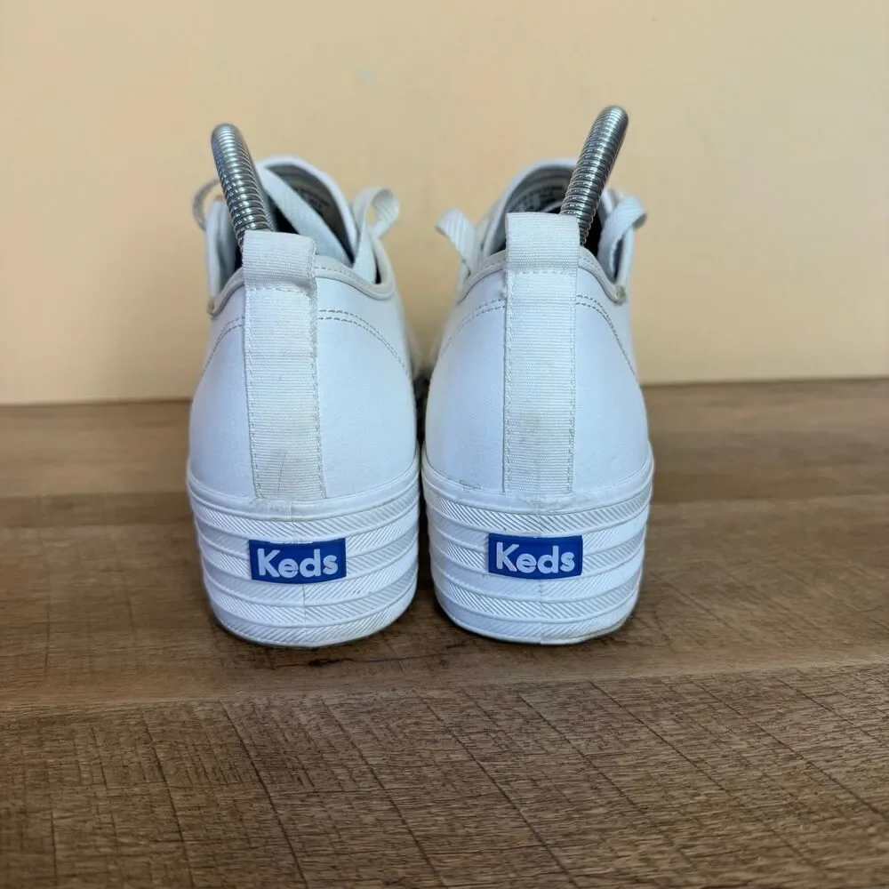 KEDS Triple Up Leather Sneaker Womens White Leather shoes size 11_2
